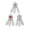 Rack Plating Alloy Rhinestone Pendants PALLOY-F311-19P-1