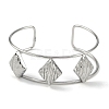 Non-Tarnish 304 Stainless Steel Wide Textured Open Cuff Bangles BJEW-Q348-05P-09-2