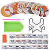 DIY Cattle & Flower Pattern Coaster Diamond Painting Kits DIY-TAC0016-53-3