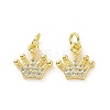 Brass Micro Pave Clear Cubic Zirconia Charms KK-E068-VF072-2