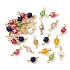 Faceted Glass Connector Charms GLAA-E046-02C-1