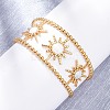 304 Stainless Steel Enamel Cuff Bangles for Women BJEW-D306-06G-4
