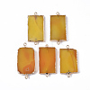 Edge Golden Plated Natural Agate Links connectors G-S359-025B-1