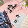 8Pcs Brass Rhinestone Cufflinks BUTT-GL0001-07B-5