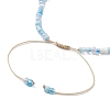 3Pcs 3 Style Natural Mixed Gemstone Chips & Glass Seed Braided Bead Bracelets Sets BJEW-JB09573-5