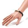 Natural Lava Rock & Gemstone Stretch Bracelet with Alloy Jesus Beads BJEW-JB08013-3