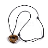 Natural Tiger Eye Pendant Necklaces NJEW-K268-01D-2