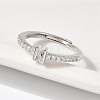 S925 Sterling Silver Adjustable Letter Rings for Women RJEW-M068-01P-N-5