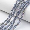 Electroplate Transparent Glass Beads Strands EGLA-A034-T6mm-R02-1