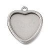 304 Stainless Steel Pendant Cabochon Settings STAS-F365-01C-P-1