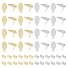 Unicraftale 80Pcs 2 Color 304 Stainless Steel Oval Stud Earring Findings STAS-UN0046-15-1