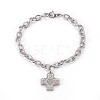 Tarnish Resistant 304 Stainless Steel Charm Bracelets BJEW-O169-04-2