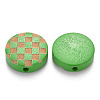 Painted Natural Wood Beads WOOD-N006-04C-2