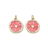 Brass Enamel Pendants KK-H072-14G-01-1