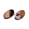 Transparent Resin and Walnut Wood Pendants RESI-T057-03B-2