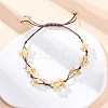 Adjustable Natural Yellow Quartz Braided Bead Bracelets for Women BJEW-U035-02J-1