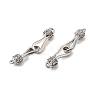 Rack Plating Brass Micro Pave Clear Cubic Zirconia Fold Over Clasps KK-S384-15P-2