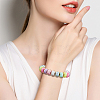 100Pcs UV Plating Rainbow Iridescent Acrylic European Beads MACR-PA0001-27-5