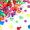 120Pcs 4 Styles Spray Painted Opaque Acrylic Beads ACRP-TA0001-03-2