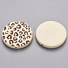 Painted Natural Wood Beads WOOD-N006-07E-2