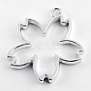 Rack Plating Alloy Sakura Open Back Bezel Pendants PALLOY-S047-36D-FF-2