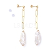 Nuggets Natural Keshi Pearl Dangle Stud Earring EJEW-JE04175-2