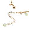 Cat Eye Round Tassel 304 Stainless Steel Twisted Chain Anklets for Women AJEW-AN00698-01-5