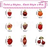 18Pcs Mixed Enamel Fruits Charms Pendant Imitation Fruit Charm Colorful Alloy Enamel Pendant for Jewelry Necklace Bracelet Earring Making Crafts JX186A-2