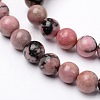 Natural Rhodonite Round Bead Strands G-N0120-17-6mm-1