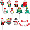 24Pcs 12 Styles Christmas Plastic Cake Toppers AJEW-SC0003-53A-1