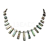 Natural Paua Shell Rectangle Trapezoid Graduated Beaded Necklaces NJEW-JN06353-2