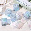 5Rolls Flat Rainbow Color Organza Ribbon OCOR-CY0001-77-3