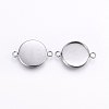 Tarnish Resistant 304 Stainless Steel Cabochon Connector Settings X-STAS-I095-28P-B-1