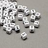 Large Hole Acrylic Letter European Beads SACR-Q103-6mm-01T-1
