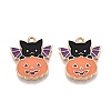 Halloween Theme Rack Plating Alloy Enamel Pendants X-ENAM-N056-362-1