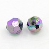Plating Plastic Acrylic Faceted Round Beads PACR-L002-6mm-M-2