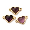 Natural Amethyst Links Connectors G-E538-01G-07-1