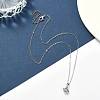 Light Rose Rhinestone Crown Pendant Necklace with Cable Chains NJEW-FZ00019-2