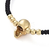 Skull Adjustable Brass Nylon Thread Braided Bracelets BJEW-JB04985-03-3