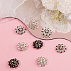 12Pcs 3 Colors 1-Hole Alloy Rhinestone Shank Buttons BUTT-GF0003-64-4