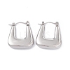 Non-Tarnish 304 Stainless Steel Trapezoid Thick Hoop Earrings for Women EJEW-B018-07P-1