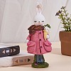 Resin Standing Rabbit Statue Bunny Sculpture Tabletop Rabbit Figurine for Lawn Garden Table Home Decoration ( Pink ) JX083A-4