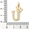 Rack Plating Brass Micro Pave Cubic Zirconia Pendants KK-D535-01U-RS-3