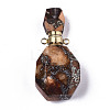 Assembled Synthetic Pyrite and Imperial Jasper Openable Perfume Bottle Pendants G-R481-14-4