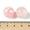 UV Plating Opaque Crackle Two-tone Acrylic Beads MACR-C032-01F-3