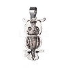 Antique Silver Plated Alloy Pendants PALLOY-L225-W01-AS-2