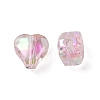 UV Plating Rainbow Iridescent Acrylic Beads OACR-F004-05E-2