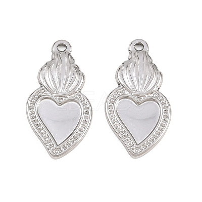 304 Stainless Steel Pendant Setting for Enamel STAS-L317-16P-1