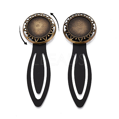 Alloy & Iron Bookmark Cabochon Settings PALLOY-N184-05AB-1