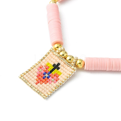 MIYUKI Glass Seed Rectangle Charm Bracelet BJEW-MZ00037-01-1